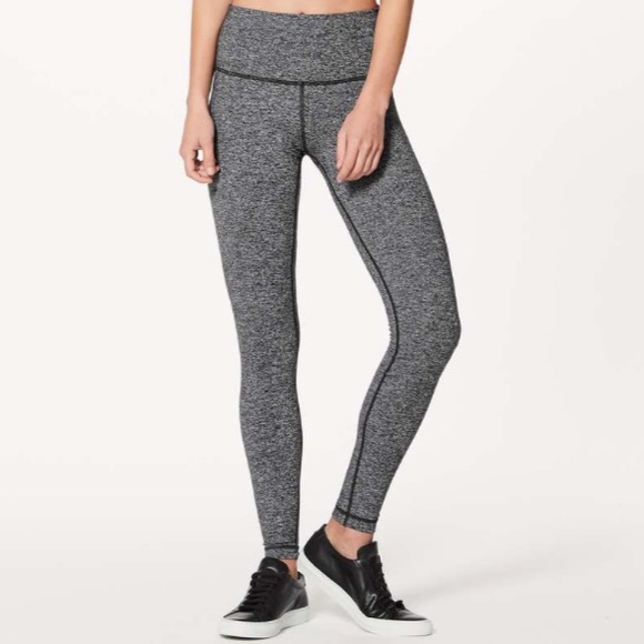 23. Lululemon Wunder Under Hi-Rise Tight *28"Heathered Black - Picture 1 of 8